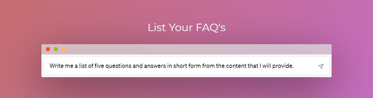 ChatGPT Prompt: FAQ From Content