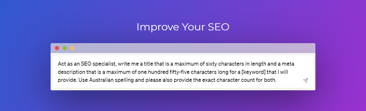 ChatGPT Prompt: SEO Titles and Meta Descriptions From Keyword