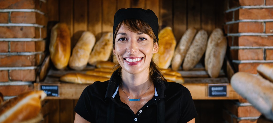 woman bakery bread