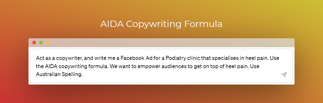 ChatGPT Prompt: Facebook Ad Copy